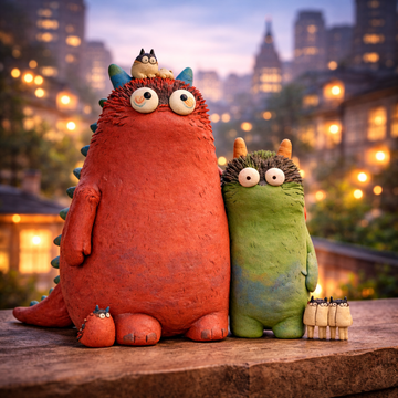 Puff Monster – Mini Handmade Desk Companion