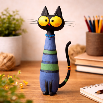 Bloop Kitty – Handmade Blue Clay Companion